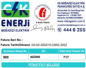 elektrik faturası üst